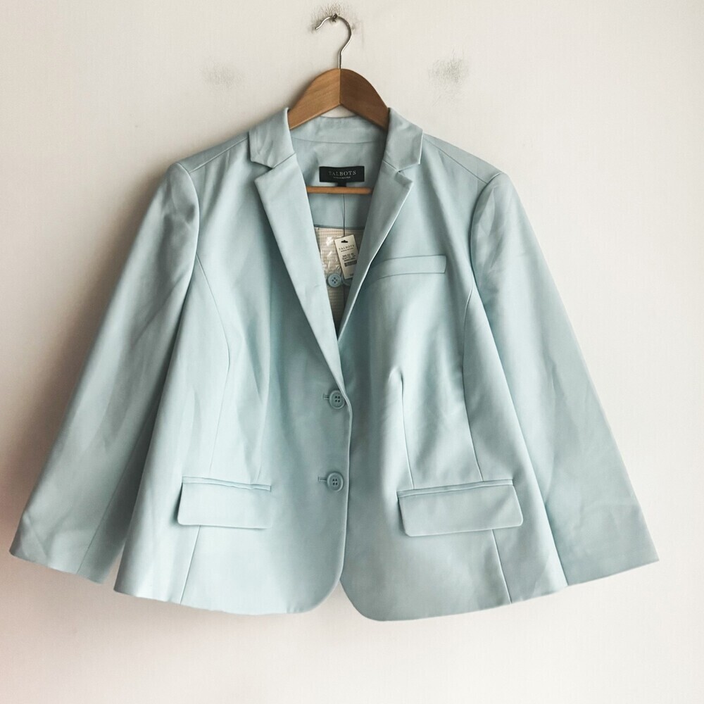 Talbots Light PAstel Blue Blazer 16W Petite